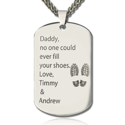 Name Necklace - Father Day Gift Dog Tag