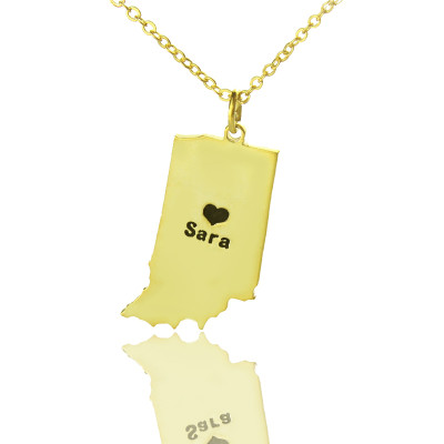 Personalised Necklaces - Indiana State Shaped Necklaces