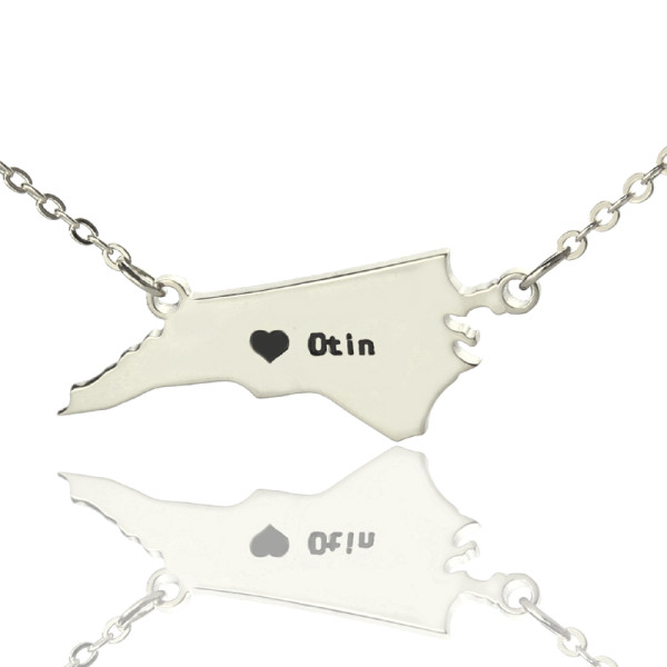 Map Necklace - NC State USA Map Necklace
