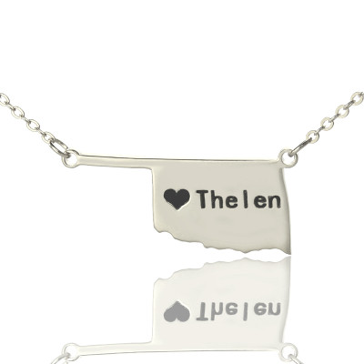 Map Necklace - America Oklahoma State USA Map Necklace