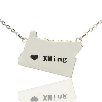 Map Necklace - Oregon State USA Map Necklace