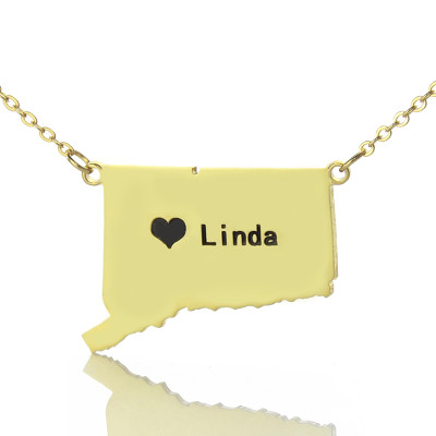 Personalised Necklaces - Connecticut State Shaped Necklaces