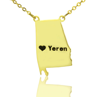 Map Necklace - State USA Map Necklace