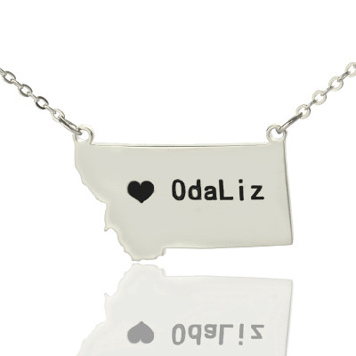 Personalised Necklaces - Montana State Shaped Necklaces