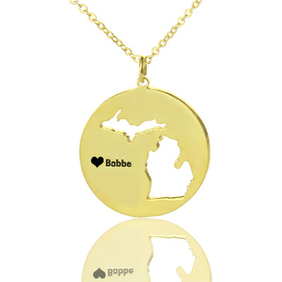 Personalised Necklaces - Michigan Disc State Necklaces