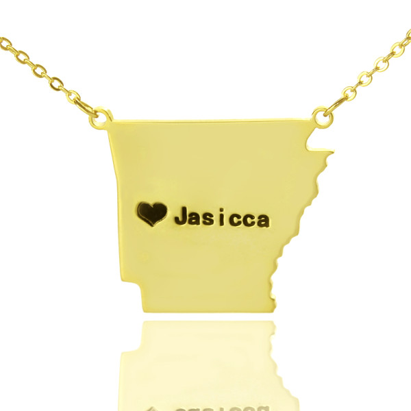 Map Necklace - AR State USA Map Necklace