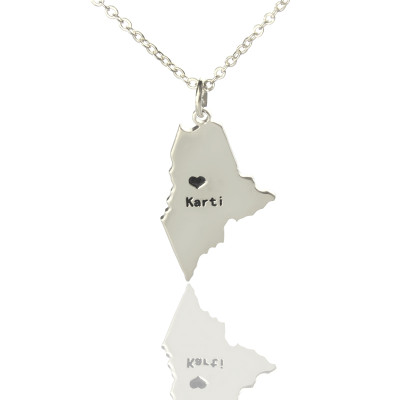 Personalised Necklaces - Maine State Shaped Necklaces