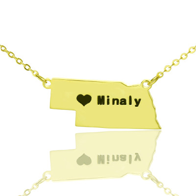 Personalised Necklaces - Nebraska State Shaped Necklaces