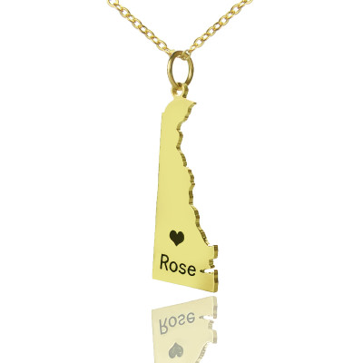 Personalised Necklaces - Delaware State Shaped Necklaces