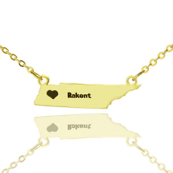 Personalised Necklaces - Tennessee State Shaped Necklaces