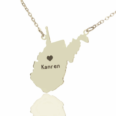 Personalised Necklaces - West Virginia State Shaped Necklaces