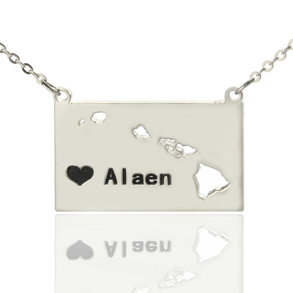 Personalised Necklaces - Hawaii State Shaped Necklaces