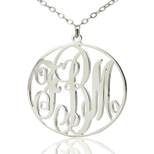 Personalised Necklaces - Necklace Fancy Circle Monogram Necklace