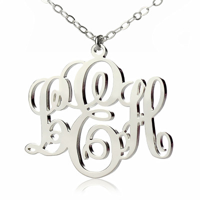 Personalised Necklaces - Vine Font Initial Monogram Necklace