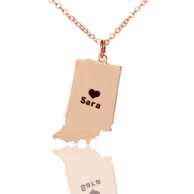 Personalised Necklaces - Indiana State Shaped Necklaces