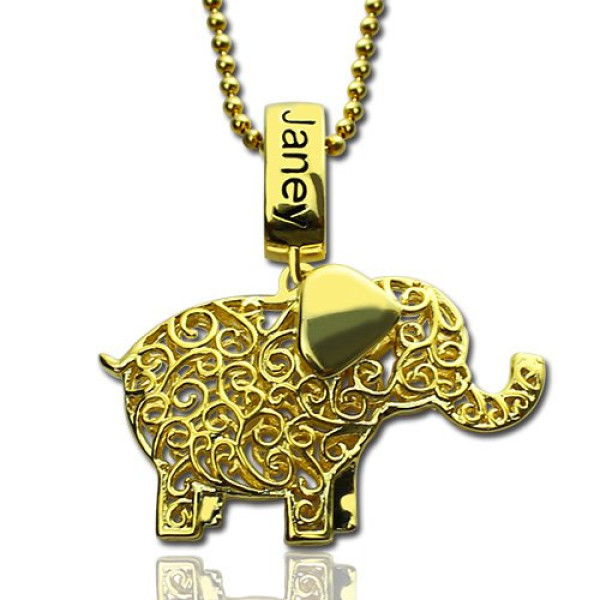 Personalised Necklaces - Elephant Necklace with Name Birthstone