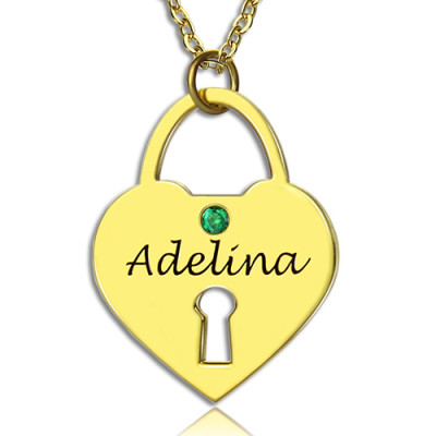 Personalised Necklaces - I Love You Heart Lock Keepsake Necklace With Name