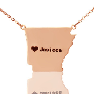 Map Necklace - AR State USA Map Necklace