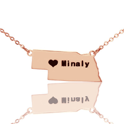 Personalised Necklaces - Nebraska State Shaped Necklaces