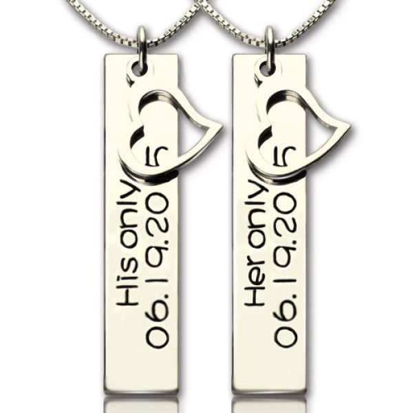 Personalised Necklaces - Couple Bar Necklace