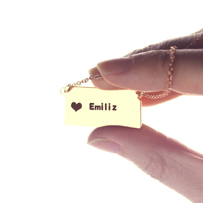 Personalised Necklaces - Kansas State Shaped Necklaces