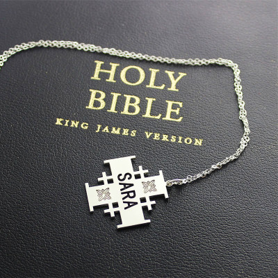 Name Necklace - Jerusalem Cross