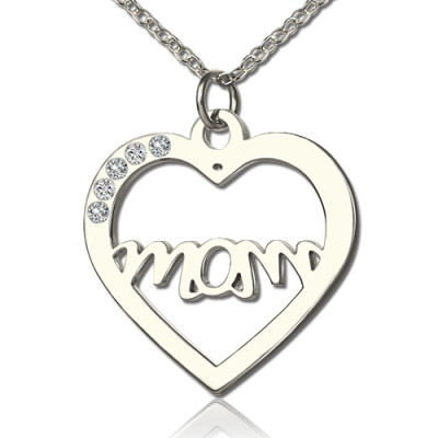 Heart Necklace - Mothers Birthstone