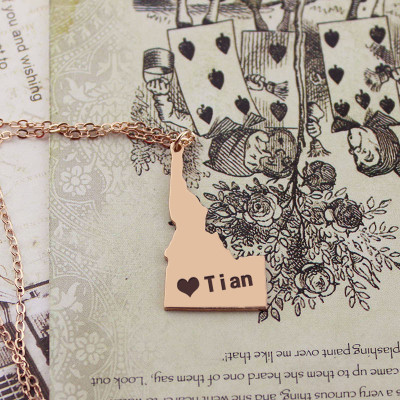 Map Necklace - Idaho State USA Map Necklace