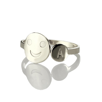 Smile Ring with Initial
