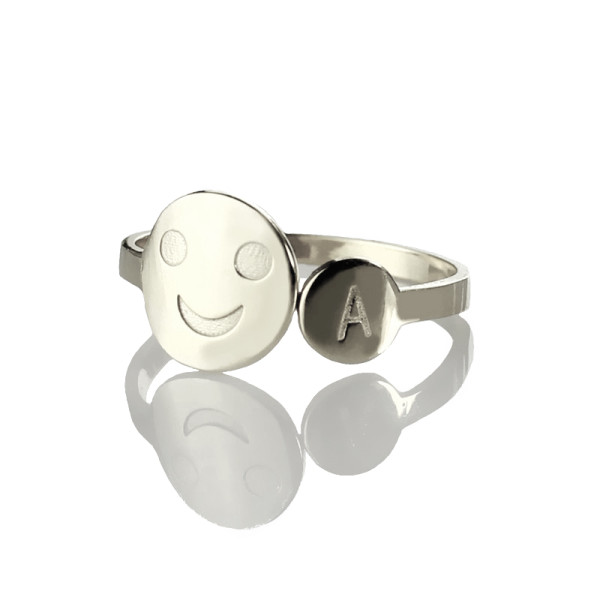 Smile Ring with Initial