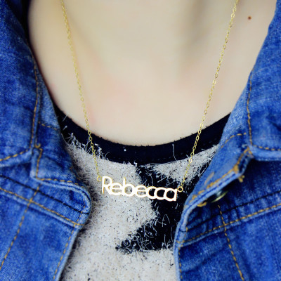 Personalised Necklaces - Nameplate Necklace Plating Rebecca