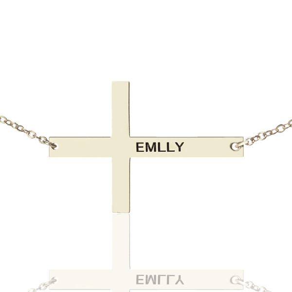 Name Necklace - Engraved Latin Cross