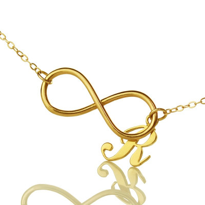 Personalised Necklaces - Infinity Knot Initial Necklace plating
