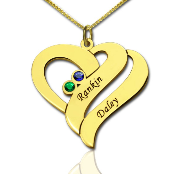 Personalised Necklaces - Two Hearts Forever One Love Necklace