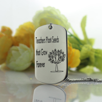 Name Necklace - Mans Dog Tag Tree
