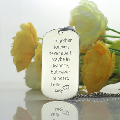Name Necklace - Mans Dog Tag Love Theme
