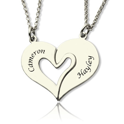 Name Necklace - Breakable Heart for Couples