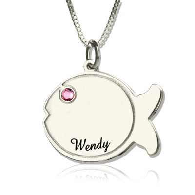 Personalised Necklaces - Fish Necklace Engraved Name