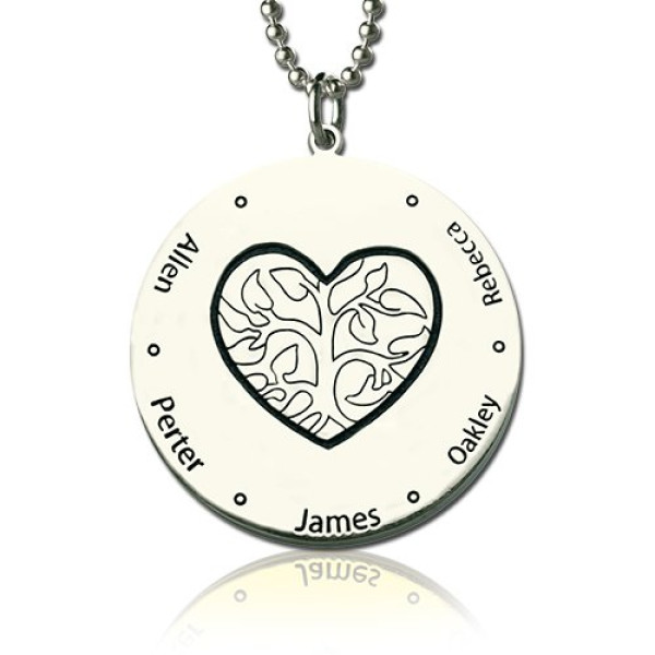 Personalised Necklaces - Family Tree Jewellery Necklace Engraved Names