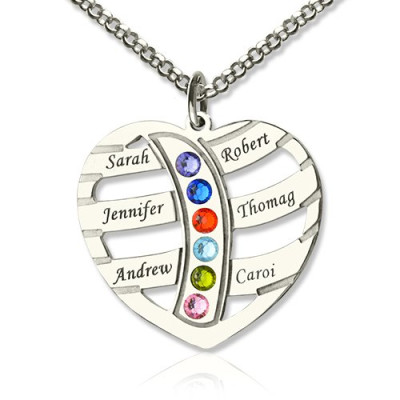 Personalised Necklaces - Moms Necklace With Kids Name Birthstone