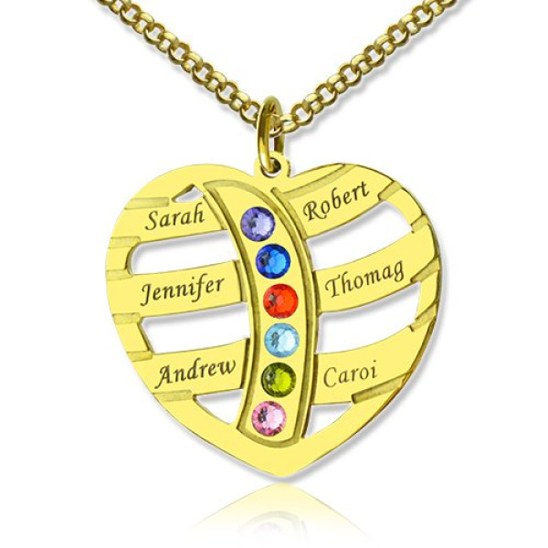Personalised Necklaces - Mothers Necklace With Children Names Birthstones