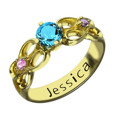 Birthstone Infinity Promise Ring With Name
