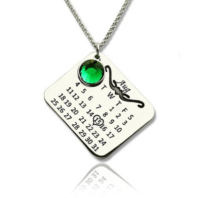 Personalised Necklaces - Birthstone Birthday Calendar Necklace Gifts