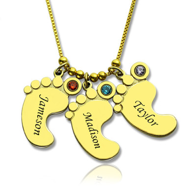 Personalised Necklaces - Mother Pendant Baby Feet Necklace