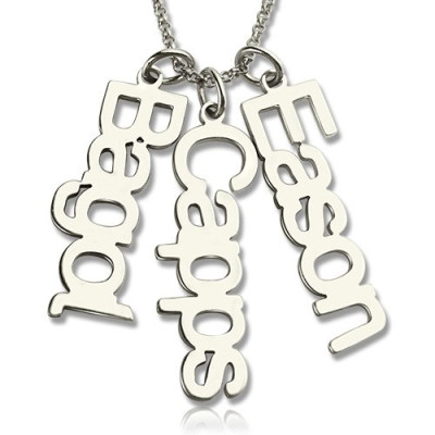 Personalised Necklaces - Customised Vertical Multi Names Necklace