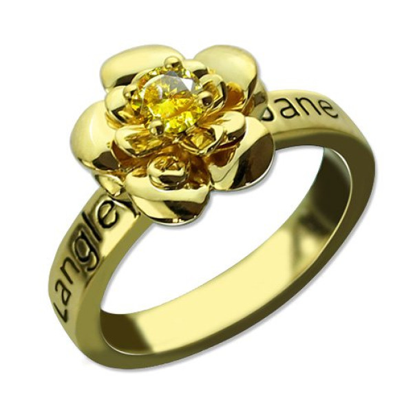 Promise Rose Ring for Her with Birthstone