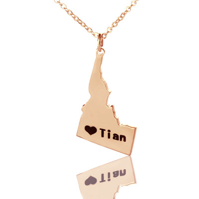Map Necklace - Idaho State USA Map Necklace