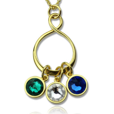 Personalised Necklaces - Family Infinity Necklace with Birthstones