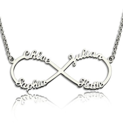 Personalised Necklaces - Infinity Symbol Necklace 4 Names