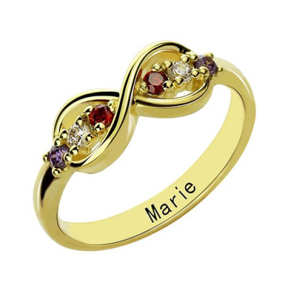 Infinity Promise Rings with Birthstone